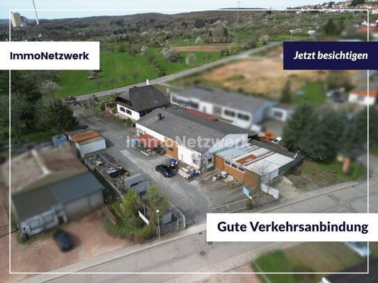 Einfamilienhaus mit toller Gartenanlage und vielseitig nutzbarer Lagerhalle im Gewerbegebiet