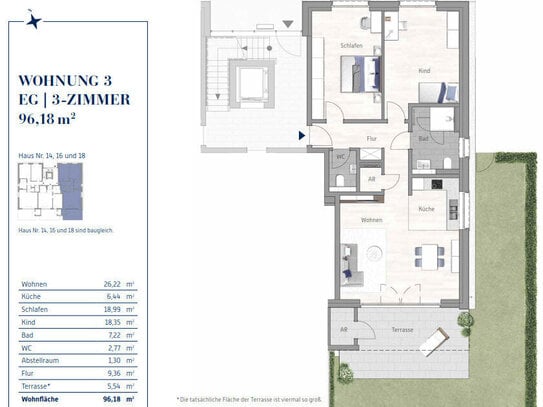 Exklusive 3-Zimmer Wohnung inkl. Terrasse/AR & Aufzug in einzigartiger Lage