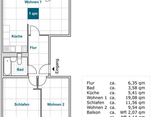 Auf gute Nachbarschaft: 3-Raumwohnung mit Balkon