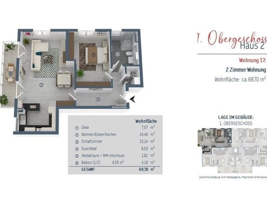 Ideale Kapitalanlage: Großzügige 2-Zimmerwohnung mit Westbalkon