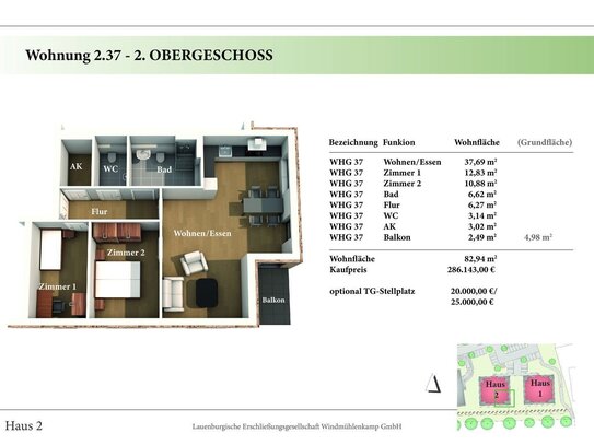 3 Zimmer 2. OG Neubau-Eigentumswohnung 2.37