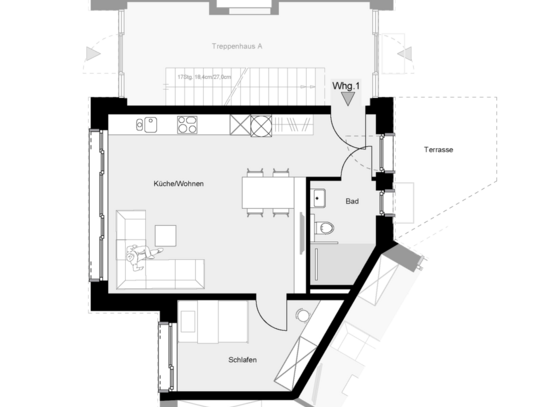 Moderne Neubauwohnung mit Terrasse