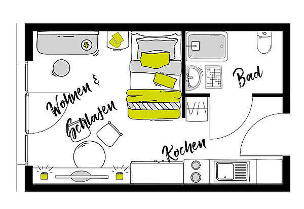 Modernes möbliertes Studio mit Balkon & Anmeldung @iLive – Friedrichsfelde | 773€ All-in + Option auf Festvertrag - Foto 1