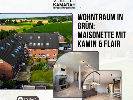 Wohntraum in Grün: Maisonette mit Kamin und Flair