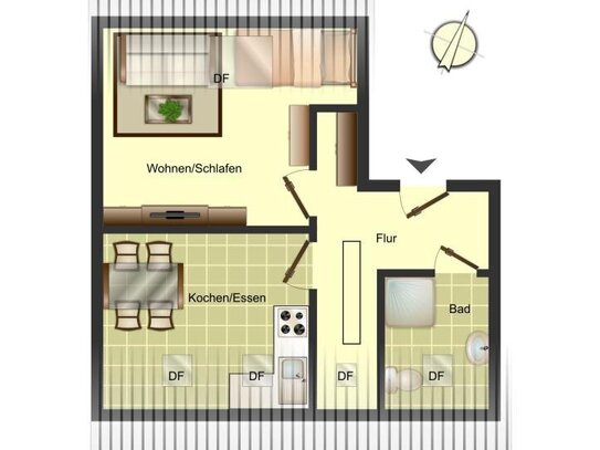 Demnächst frei! 2-Zimmer-Wohnung in Kamen Mitte