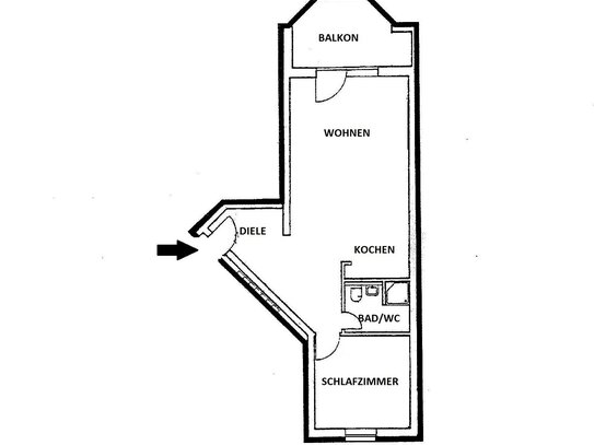 RESERVIERT ! Gepflegte 2-Zimmer-Eigentumswohnung mit großem Balkon und Tiefgaragenstellplatz in schöner Wohnlage von Ru…