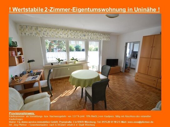 ! Gut vermietete 2-Zimmer Eigentumswohnung in Gerbrunn !