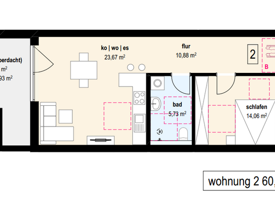 Neubauwohnung in Äpfingen Wohnung 2