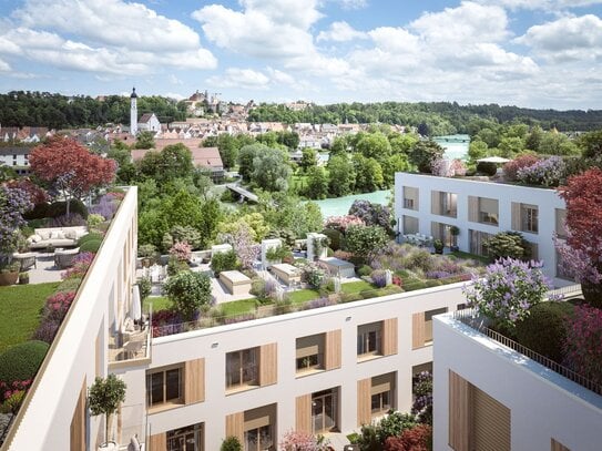 Zwei-Zimmer-Penthouse mit Rooftop-Terrasse und Blick über Landsberg