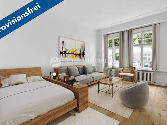 *Provisionsfrei!* Schöne 1 bis 2-Zimmer-Wohnung im Erdgeschoss eines schönen Altbaus!