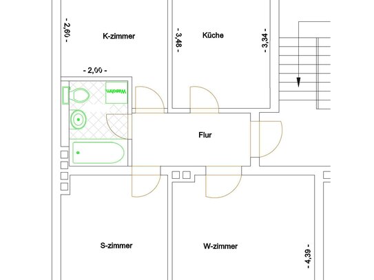 Vermietet wird eine schöne, ruhige 3-Raumwohnung mit ca. 60 m² Wohnfläche