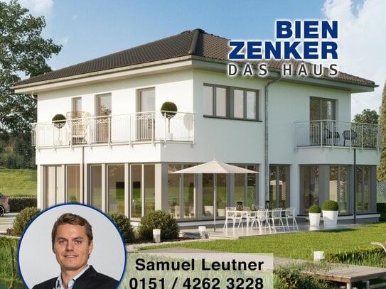 Bauen mit Bien-Zenker: Modernes Einfamilienhaus mit Wintergarten-Erker in Zuzenhausen