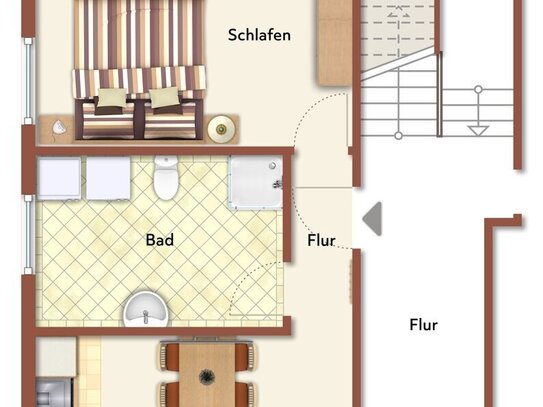 !!! Kapitalanlage in Reutlingen-Reicheneck: vermietete 2-Zi-Whg. !!!