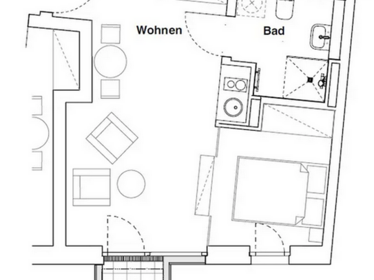 Helle Neubauwohnung mit 1,5 Zimmern und Balkon in Süd-West-Ausrichtung