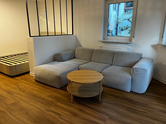 Ideale Pendlerwohnung nach Sanierung: Moderne teilmöblierte 1,5-Zimmer-Wohnung mit EBK und Terrasse