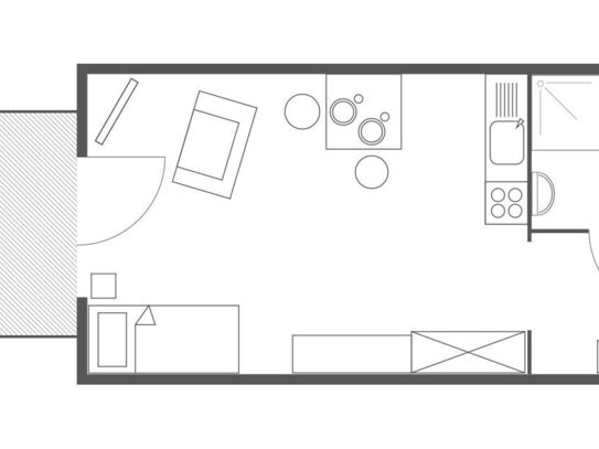 Attraktive 1-Zimmer-Wohnung mit Balkon