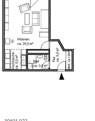 Ansprechende Single-Wohnung mit 43,22 m² nahe Mittellandkanal