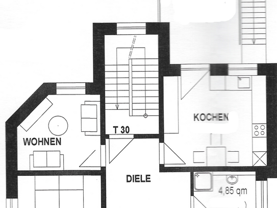 Freundliche 2 Zimmer Altbauwohnung mitten in Werther