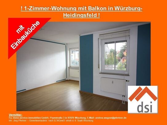 ! 1-Zimmer-Wohnung mit Balkon in Würzburg-Heidingsfeld !