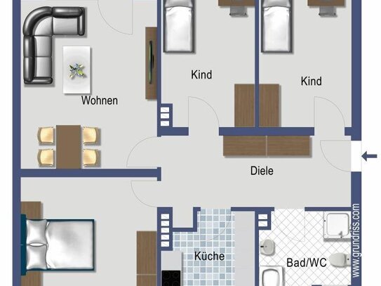 vermietete 4-Zimmer-Wohnung PROVISIONSFREI zu verkaufen