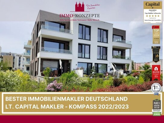 1.Seereihe mit Seeblick! Traumhafte altersgerechte 3-Zi-Maisonette-Wohnung direkt am Schweriner See