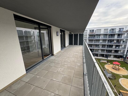 Erstbezug ab Februar 2025! Moderne 2-Zimmer-Wohnung mit extra großem Balkon, Kellerraum und TG-Stellplatz