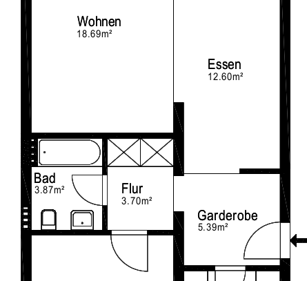 Provisionsfreie Eigentumswohnung mit großzügigen zwei Zimmern und einem Balkon in ruhiger Lage