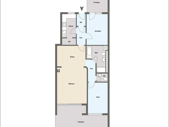 *M19* Stilvolle 3 Zimmer Wohnung mit zwei Terrassenbereichen