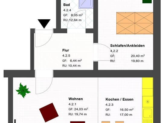 ERSTBEZUG nach Sanierung - große 2-Raum Dachgeschosswohnung mit offener Küche