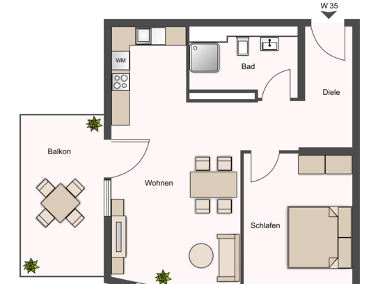 **Neubau** Helle 2 Zimmer Wohnung mit Einbauküche und Balkon!