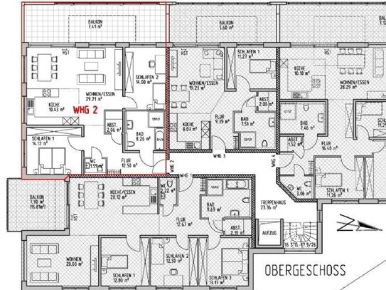 Energieeffiziente 3-Zimmer-Obergeschosswohnung mit Balkon