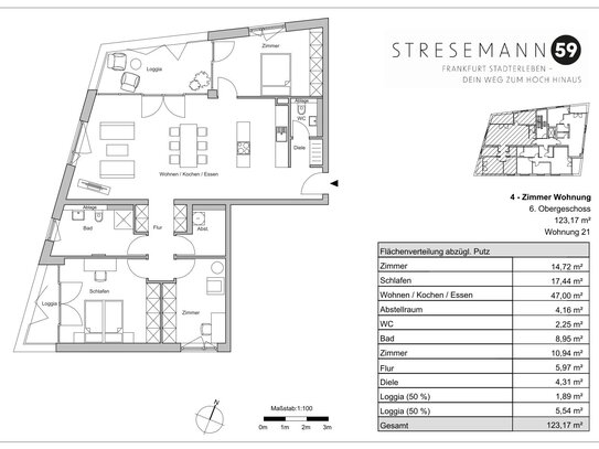 Großzügige 4-Zimmer-Wohnung inklusive 2 Loggien mit modernster Verglasung