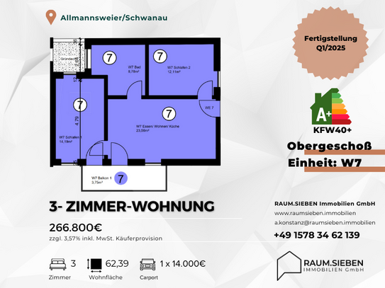 Ideal für Kapitalanleger * 5% Degressive-Afa * KFW40+ Förderung * Neubau 2025 * Allmannsweier