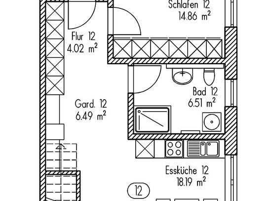 4-Zimmer-Wohnung mit Dachterrasse zum Kauf, Neubau in Ansbach-Eyb