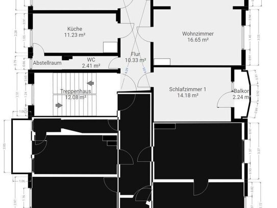 Krämpfervorstadt- Renovierte 3-4-Raum-Wohnung im 1. OG mit Balkon