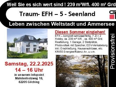 NUR DIESEN SAMSTAG - FASCHINGS-HIT 1.711.111,11 statt 1.890.000,-- EFH 239 m² Wfl., 400 m² Grd.