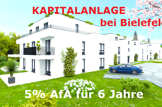 KAP-ANL. bei Bielefeld. EH40 Neubau- MFH. 5% AfA für 6 Jahre. Ab 2,22% *KfW- Darlehen möglich.