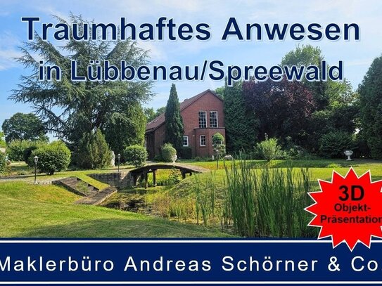 Spreewald und Stadt vereint! Großes Anwesen in bester Lage von Lübbenau direkt am Wasser!