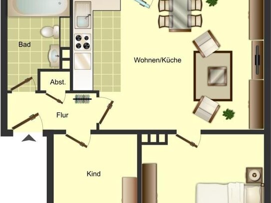 kleine 3-Zimmerwohnung frei ab 1.12.24