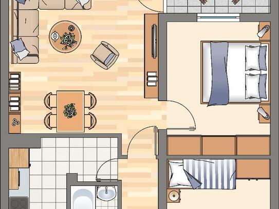 3-Zimmer EG-Wohnung mit Balkon