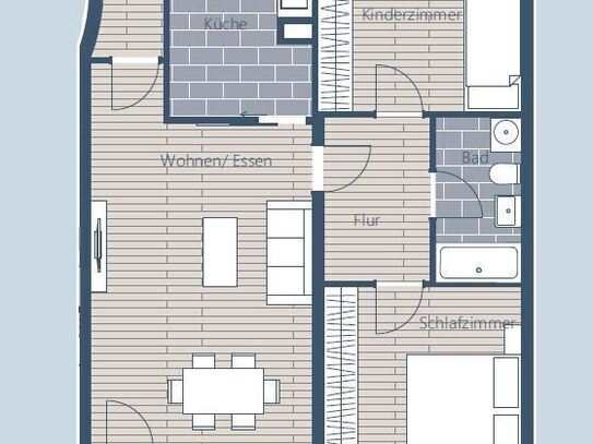 Vermietete 3-Zimmerwohnung mit Loggia in Plagwitz-Lindenau