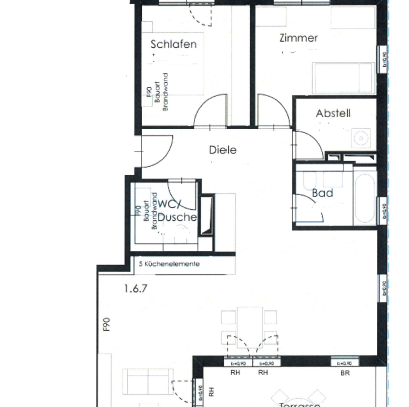 Schöne 3-Zimmer Penthouse-Wohnung Böblingen-Flugfeld, 2 Bäder, 2 Terrassen inkl. 2 TG-Stellplätzen