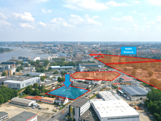 HRO-CITY-Neubaugrundstück für 6 Geschosse und 7.600 m² BGF für Büro und Gewerbe mit Warnowblick