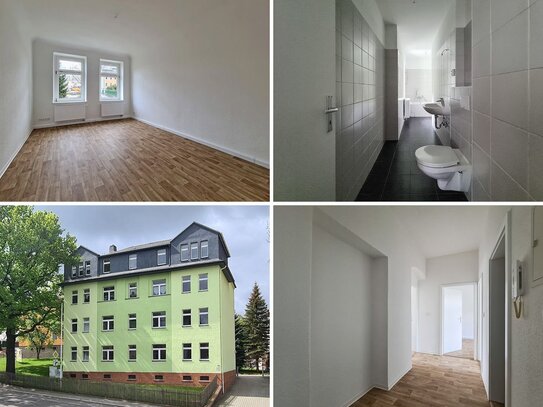 renovierte Altbauwohnung im bequemen Hochparterre, Küche & Bad mit Fenster