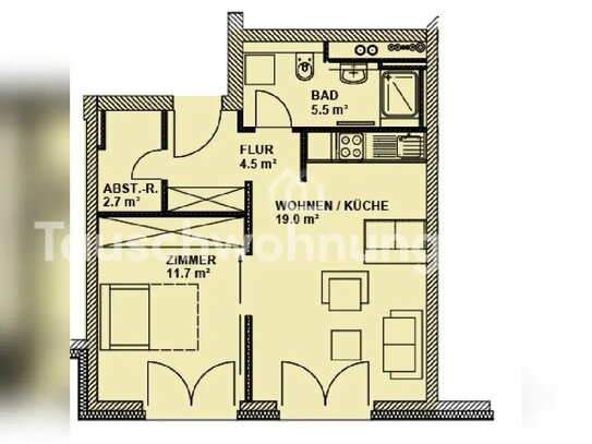 [TAUSCHWOHNUNG] 2 Zi. Neubau gut angebundene Wohnung