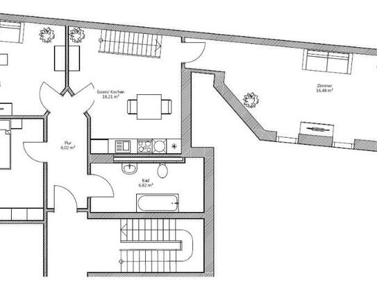 Geräumige 2,5-Zimmer-Wohnung mit großer Dachterrasse in Oschersleben