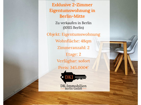 Exklusive 2-Zimmer Eigentumswohnung in Berlin-Mitte (10115 Berlin