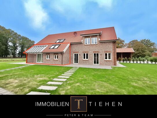 Frisch gebaut und frei zur Miete: Erdgeschosswohnung m. überd. Terrasse + Garten in Haselünne-Hülsen