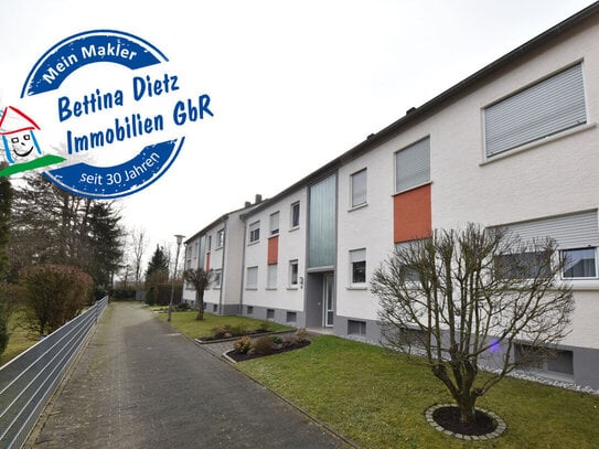 DIETZ: Modernisierte 2-Zimmer-Wohnung mit SÜD-WEST-Balkon in einer Randlage von Dieburg zu verkaufen