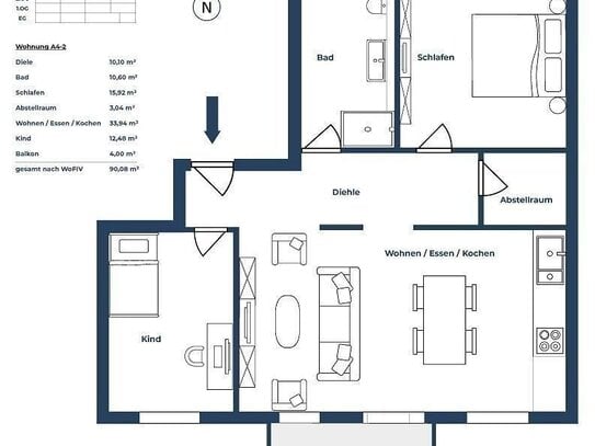 Luxuriöse 3-Zimmer-Wohnung inkl. Balkon (Süd) im Zentrum der Fürther Südstadt